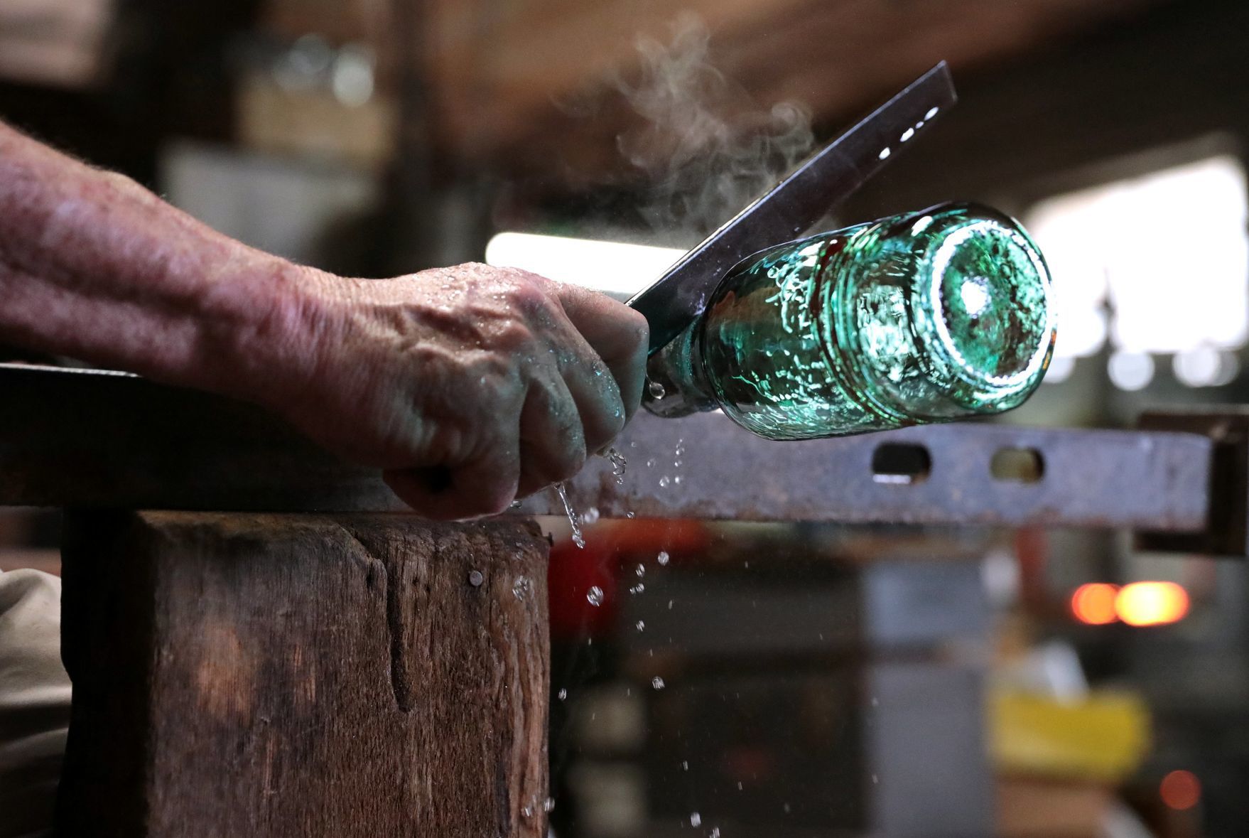 Glass blower has one hot job